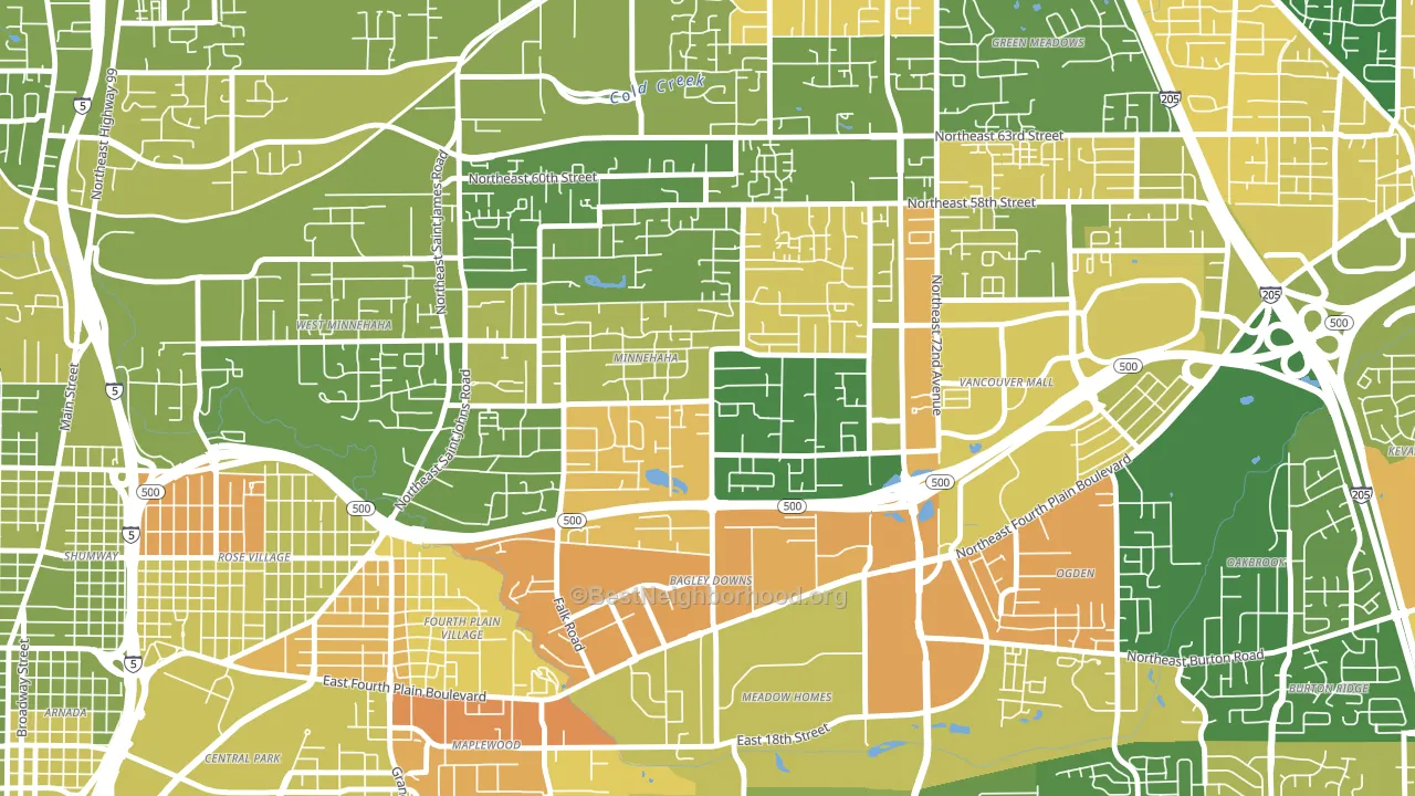 Minnehaha, WA block-group voter-turnout map