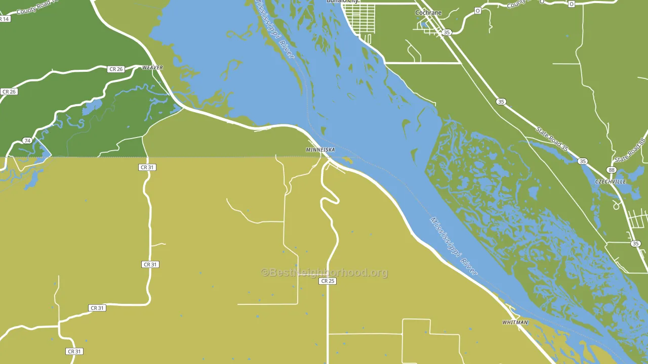 Minneiska, MN block-group voter-turnout map