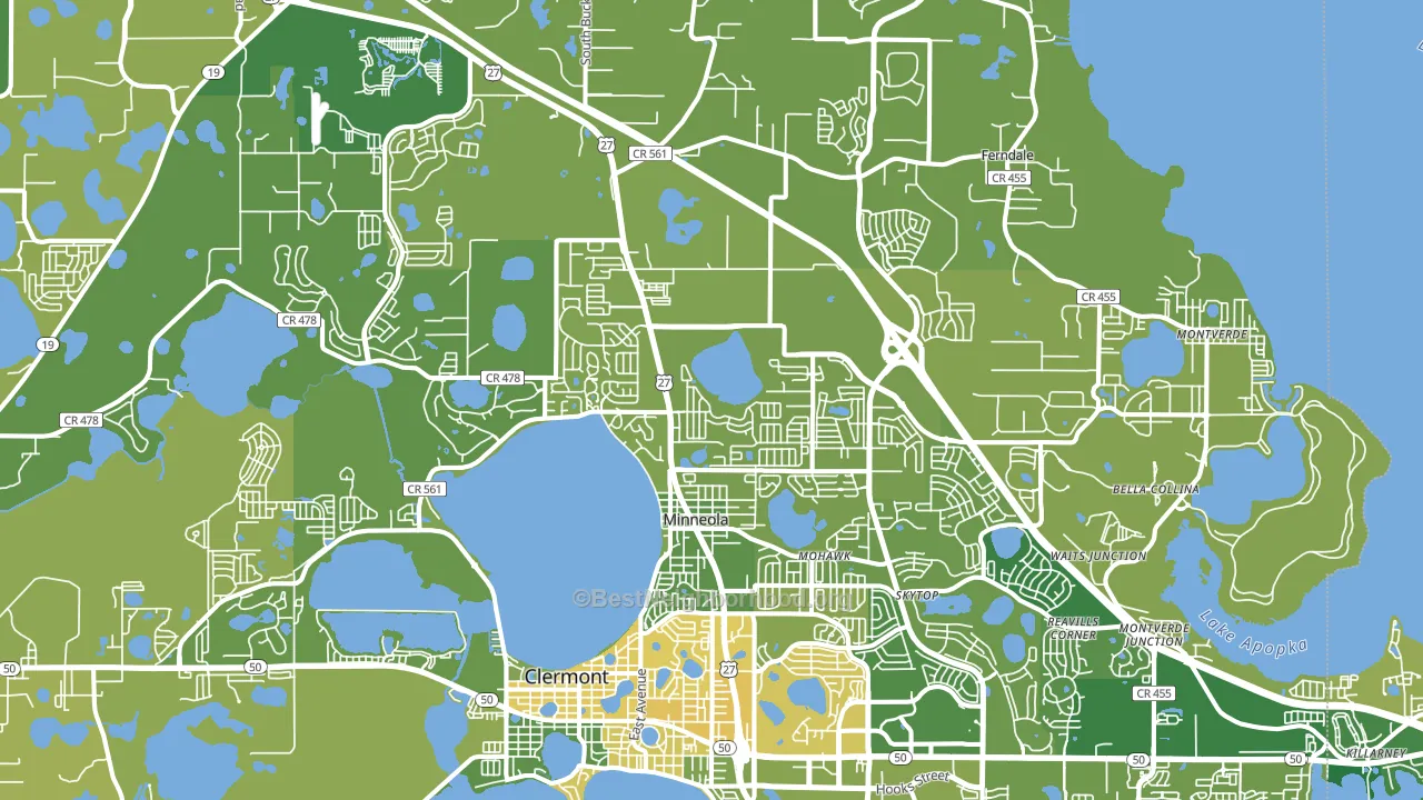 Minneola, FL block-group voter-turnout map