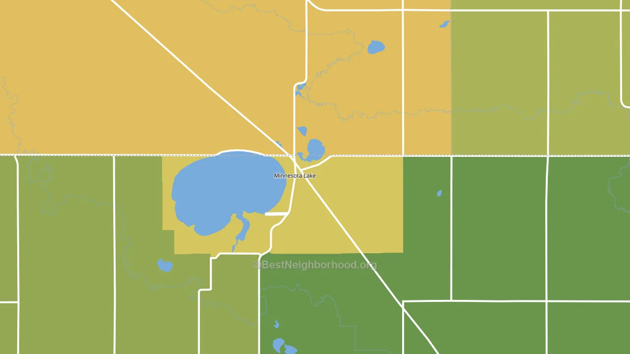 Minnesota Lake, MN block-group voter-turnout map