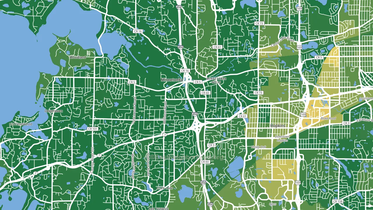 Minnetonka, MN block-group voter-turnout map