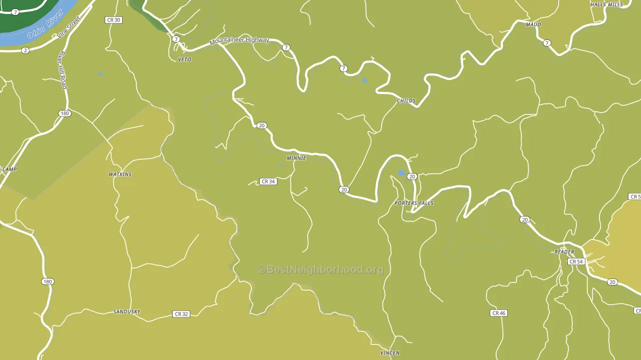 Minnie, WV block-group voter-turnout map