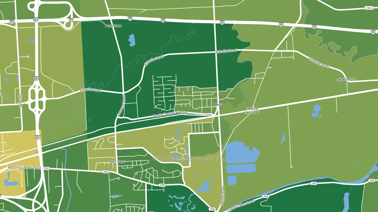 Minoa, NY block-group voter-turnout map
