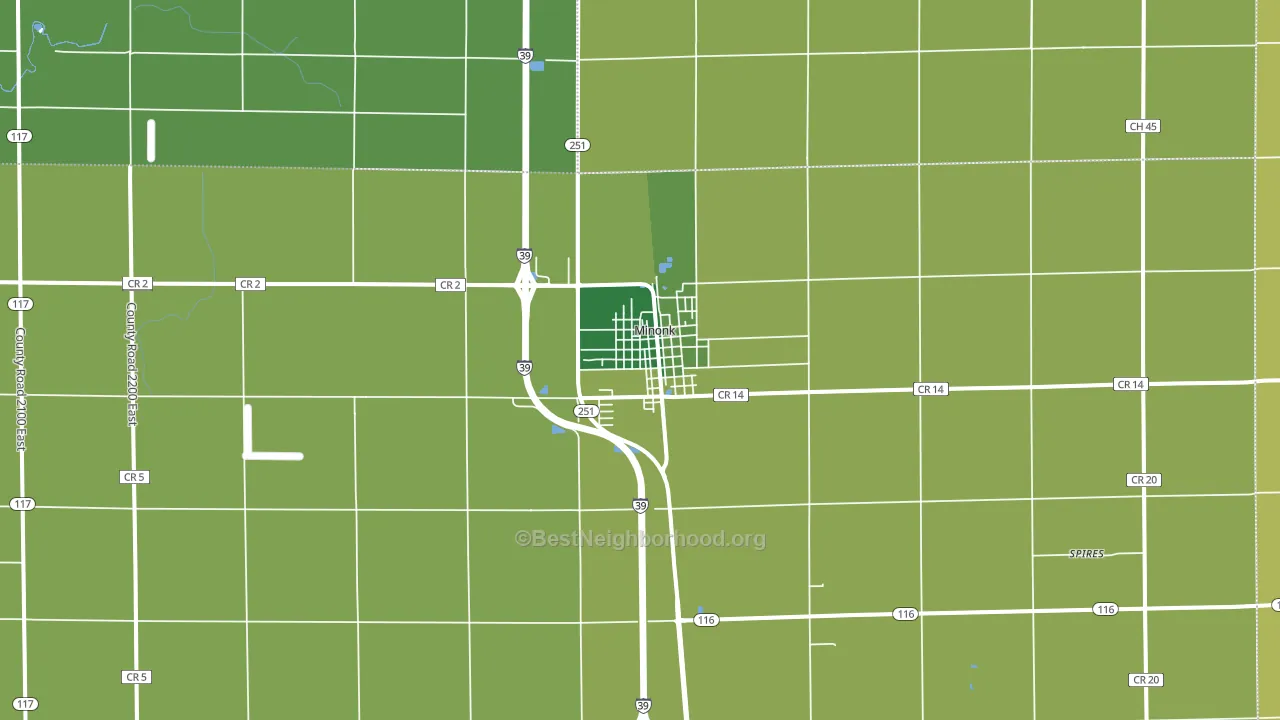 Minonk, IL block-group voter-turnout map