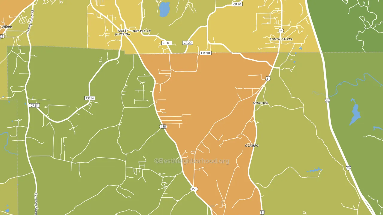 Minooka, AL block-group voter-turnout map