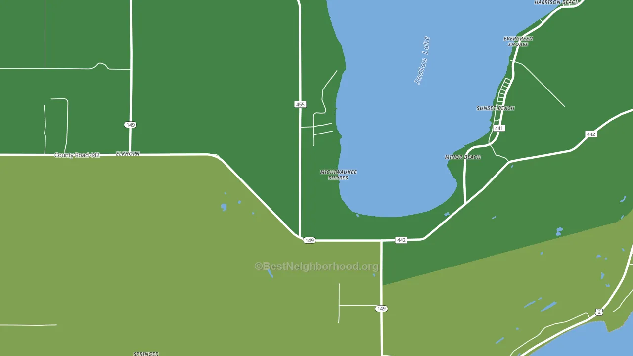 Minor Beach, MI block-group voter-turnout map