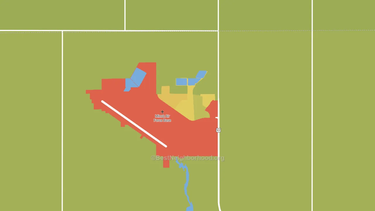 Minot Afb, ND block-group voter-turnout map