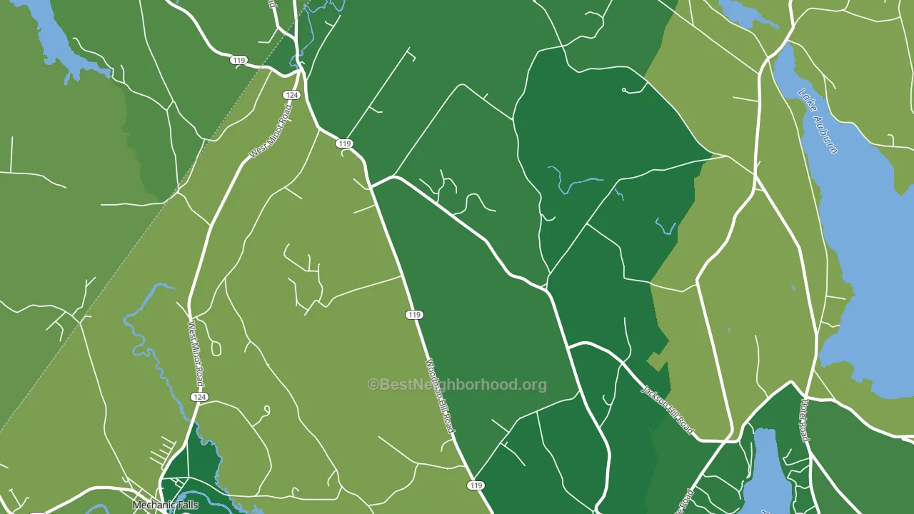 Minot, ME block-group voter-turnout map