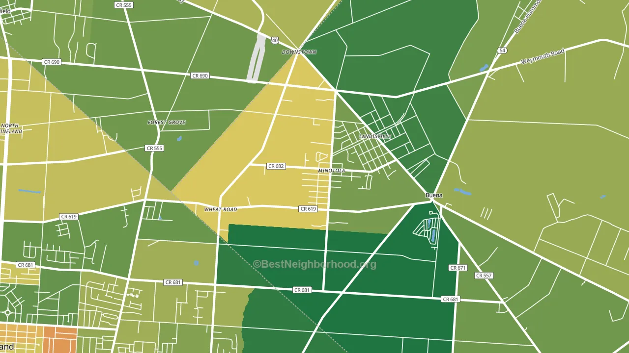Minotola, NJ block-group voter-turnout map