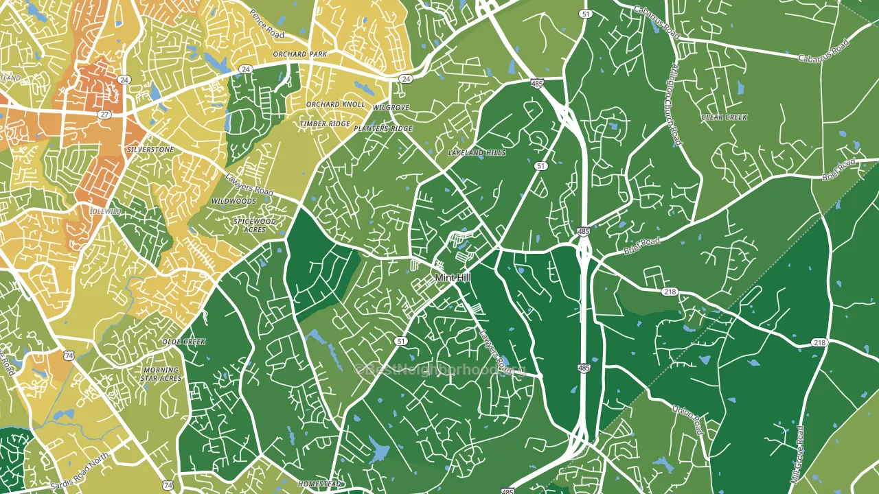 Mint Hill, NC block-group voter-turnout map