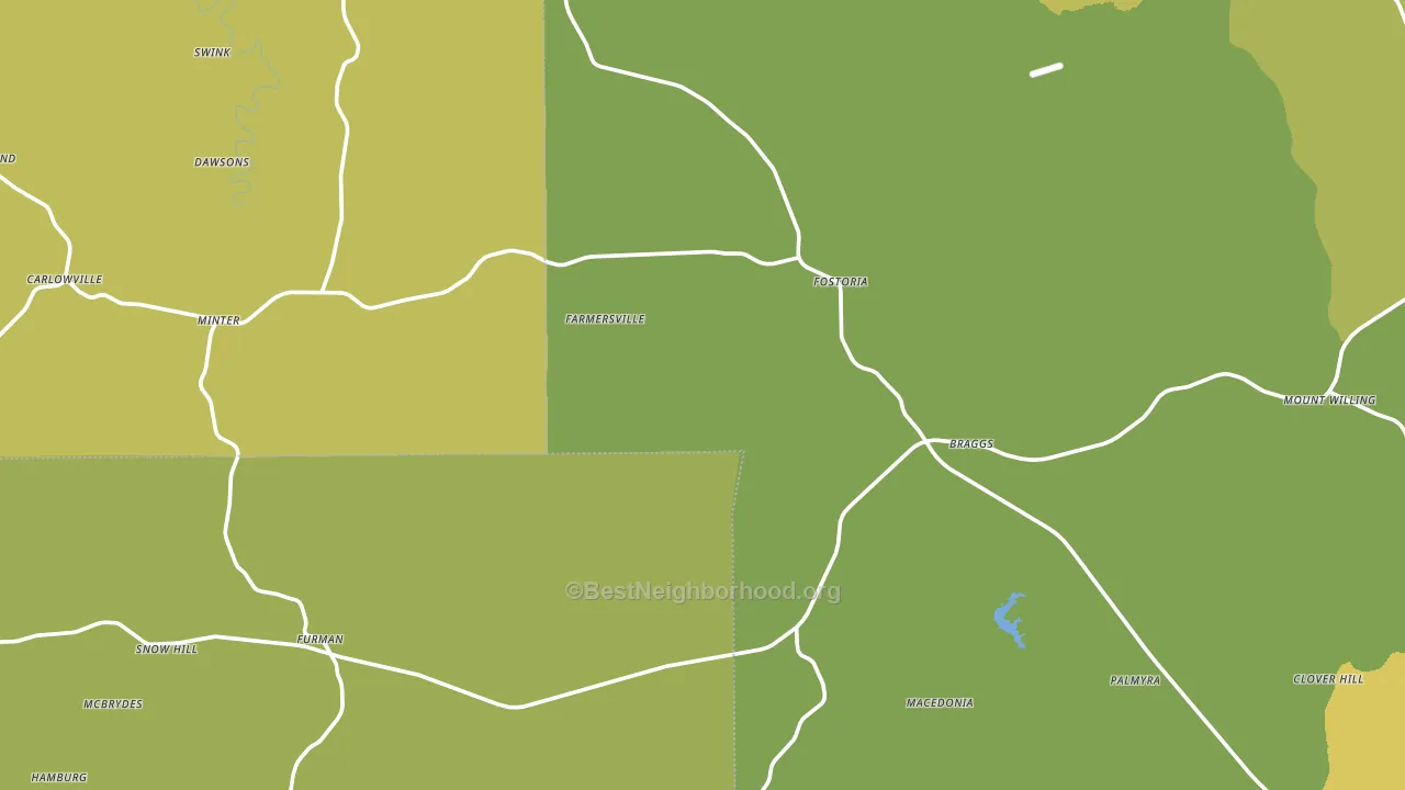Minter, AL block-group voter-turnout map