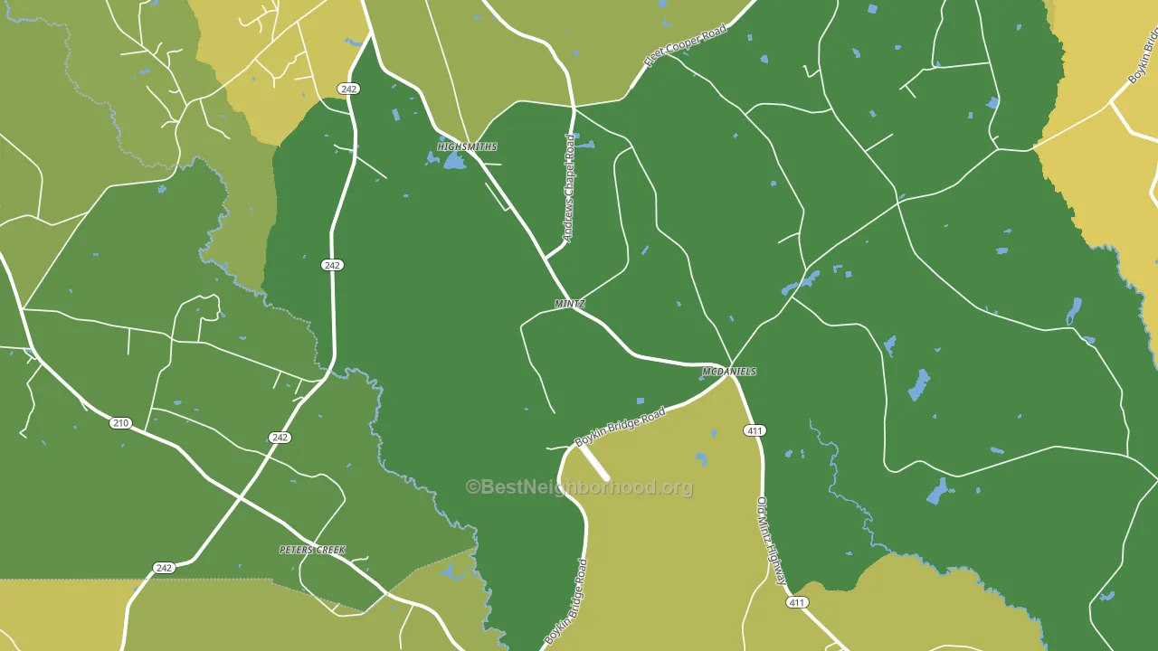 Mintz, NC block-group voter-turnout map