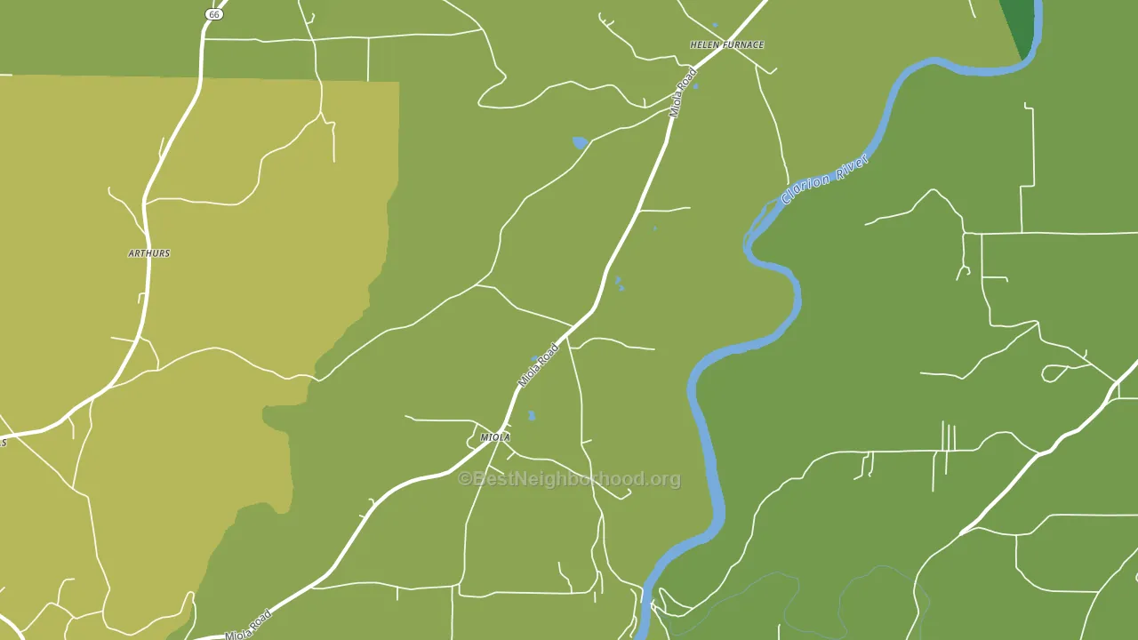 Miola, PA block-group voter-turnout map