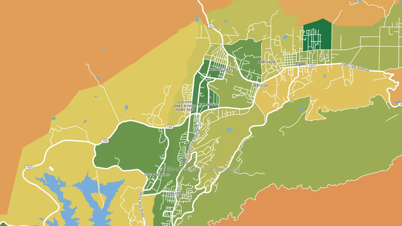 Mira Monte, CA block-group voter-turnout map