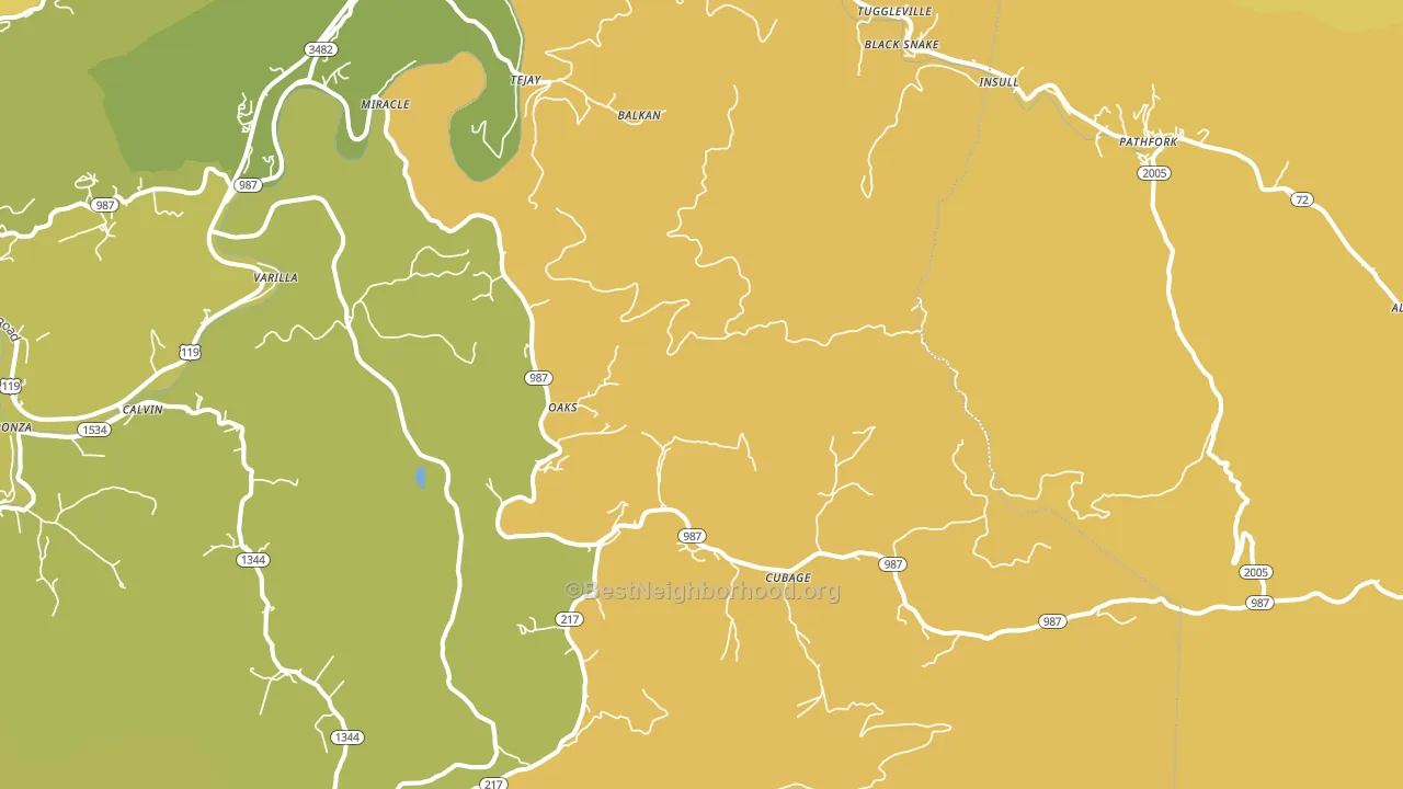 Miracle, KY block-group voter-turnout map