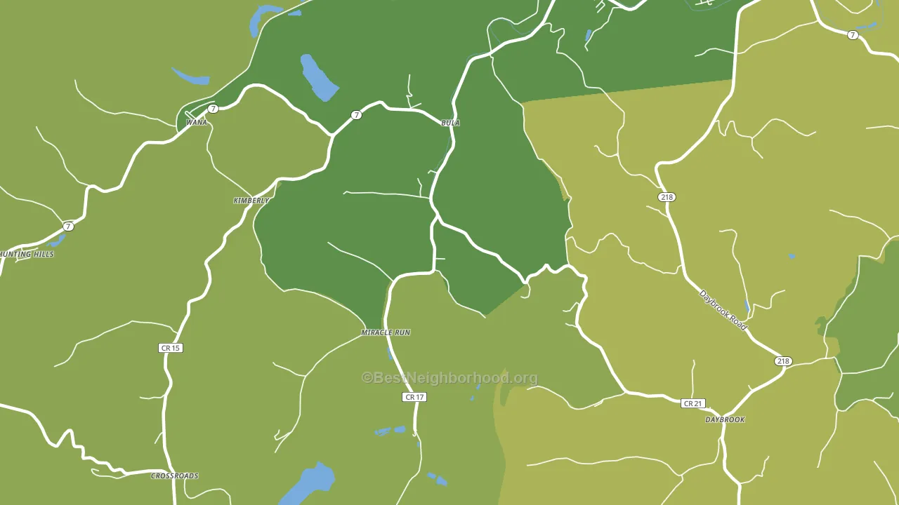 Miracle Run, WV block-group voter-turnout map