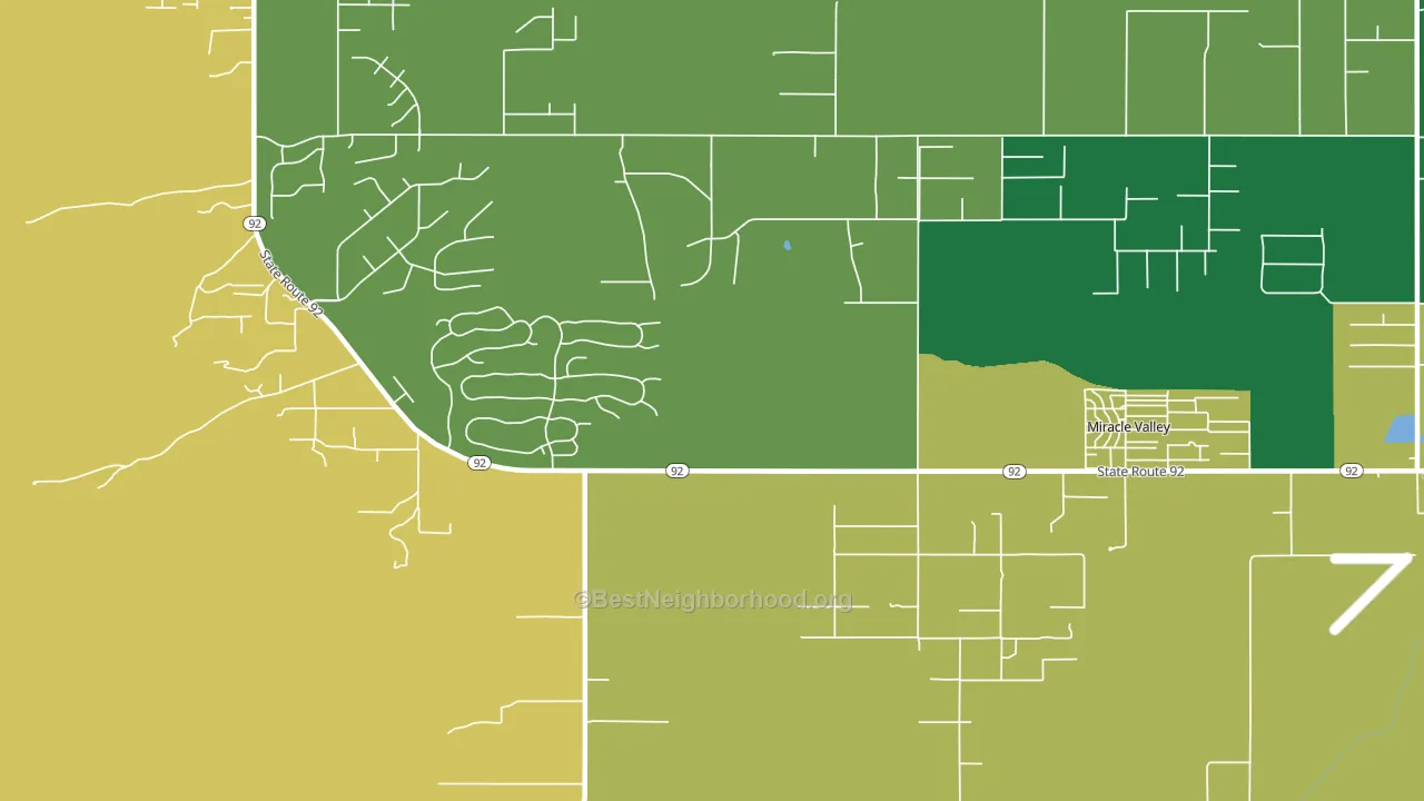 Miracle Valley, AZ block-group voter-turnout map