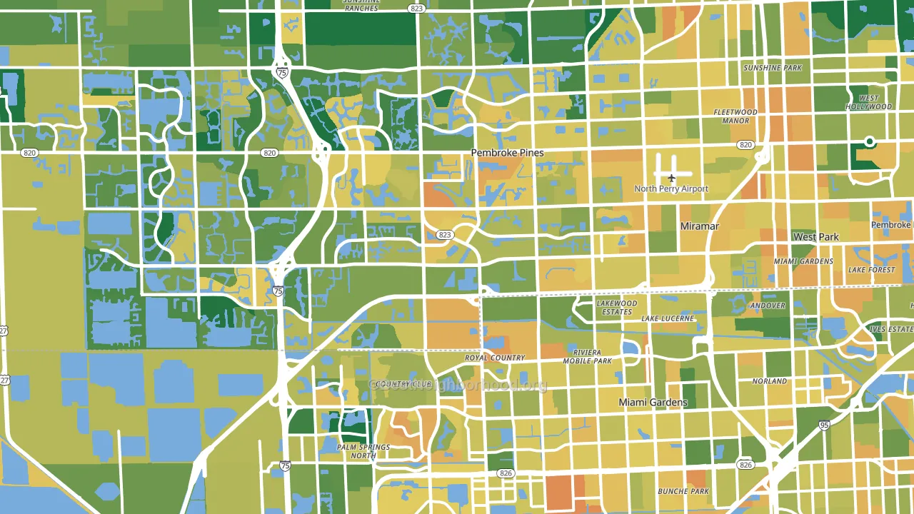 Miramar, FL block-group voter-turnout map