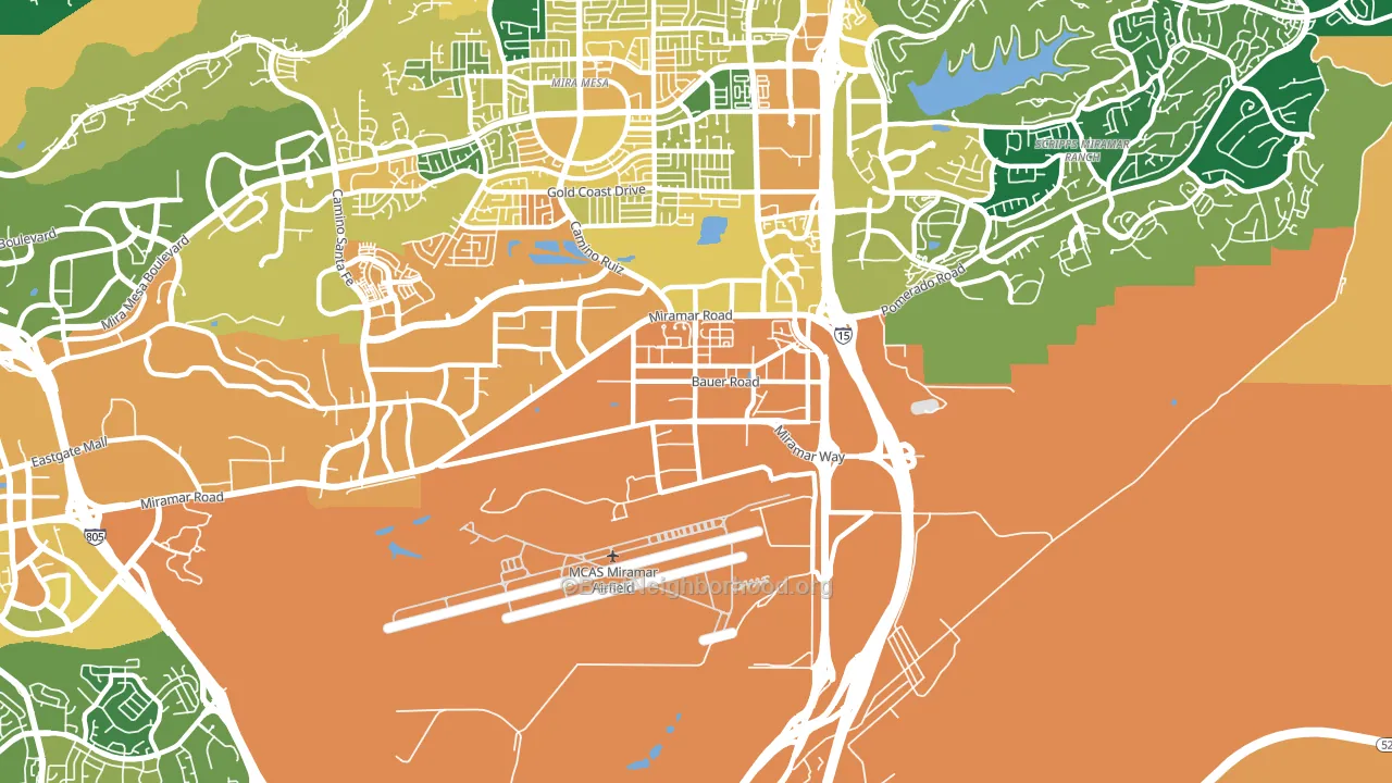 Miramar, San Diego, CA block-group voter-turnout map