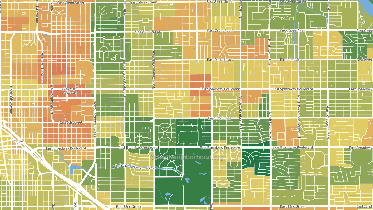 Miramonte, Tucson, AZ block-group voter-turnout map