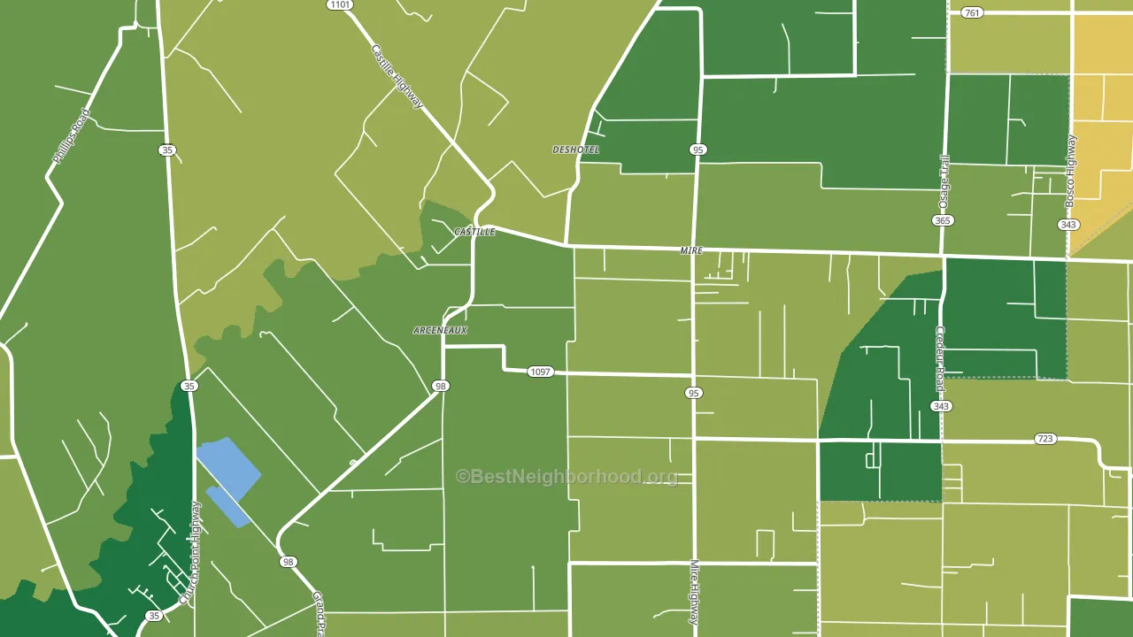 Mire, LA block-group voter-turnout map