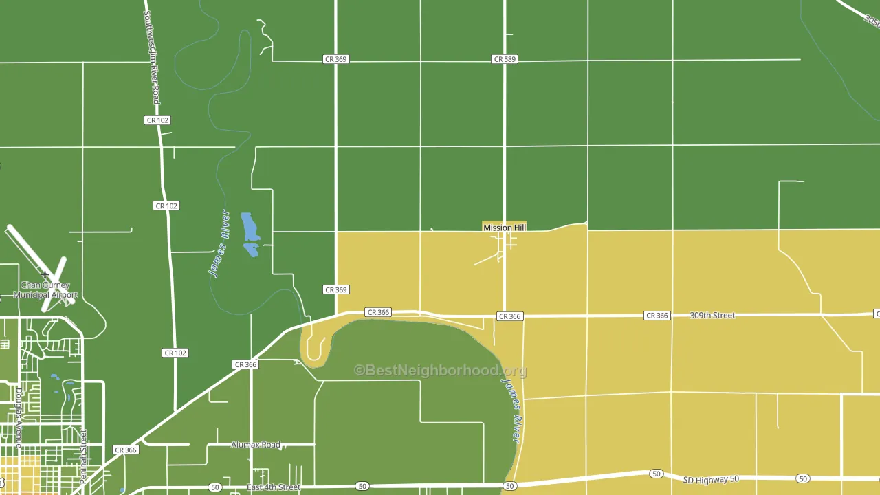 Mission Hill, SD block-group voter-turnout map