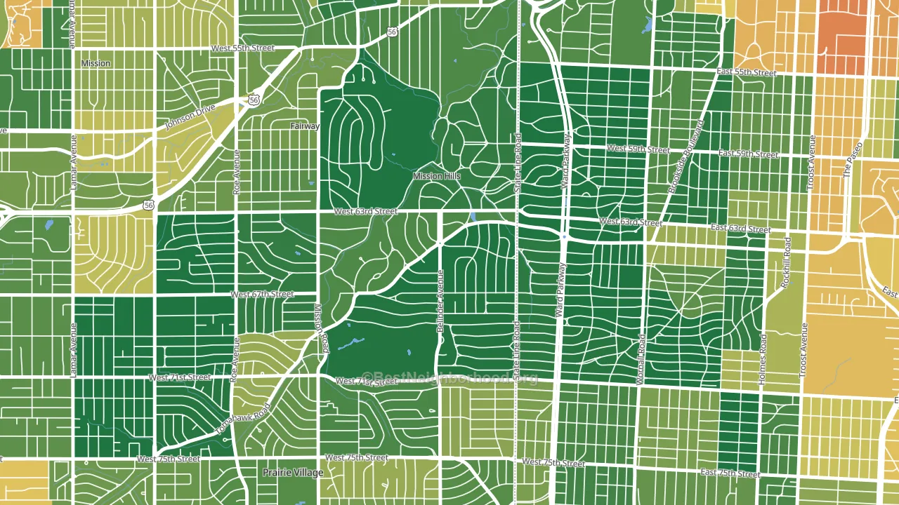 Mission Hills, KS block-group voter-turnout map