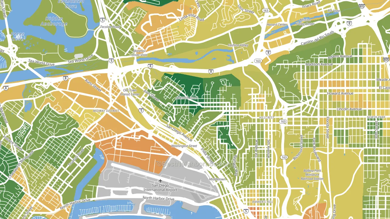 Mission Hills-San Diego, San Diego, CA block-group voter-turnout map