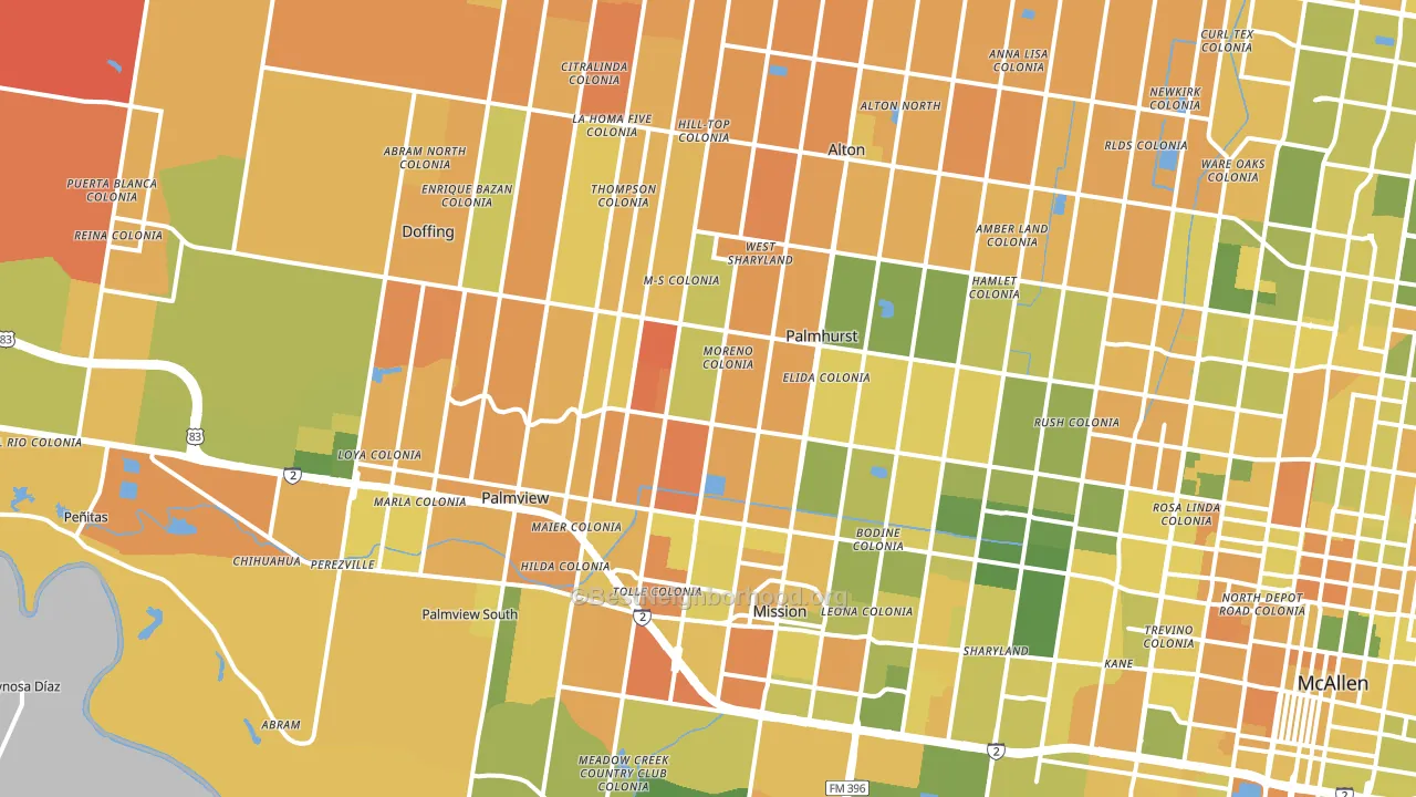 Mission, TX block-group voter-turnout map