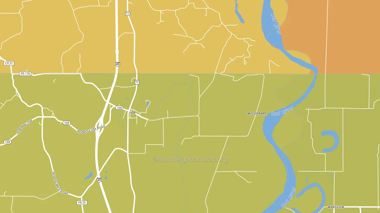 Missionary, LA block-group voter-turnout map