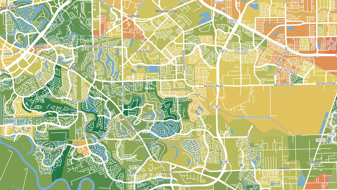 Missouri City, TX block-group voter-turnout map