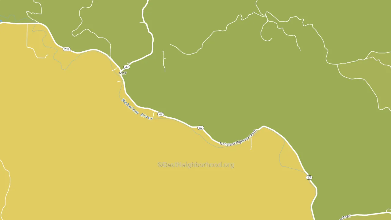 Mist, OR block-group voter-turnout map