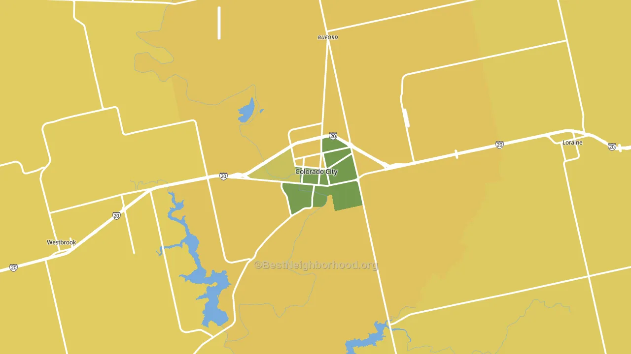 Mitchell County, TX block-group voter-turnout map
