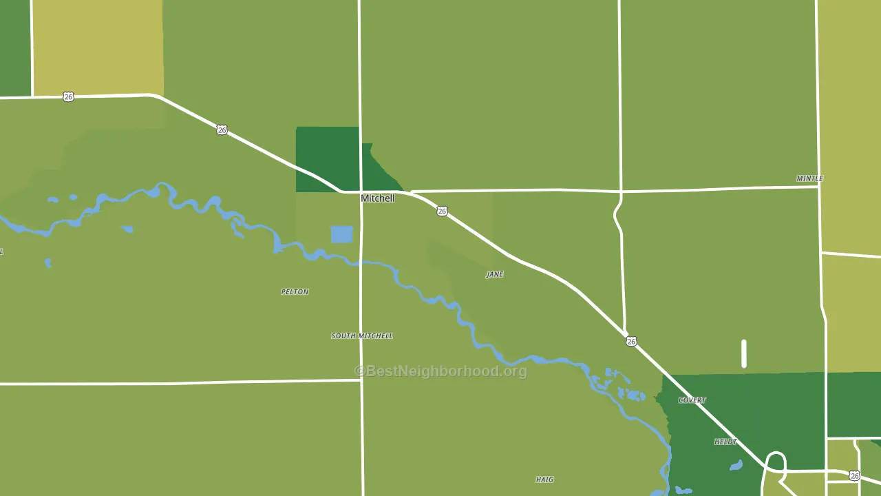 Mitchell, NE block-group voter-turnout map