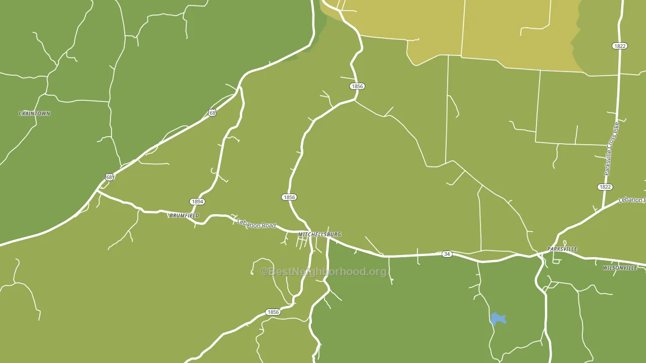 Mitchellsburg, KY block-group voter-turnout map