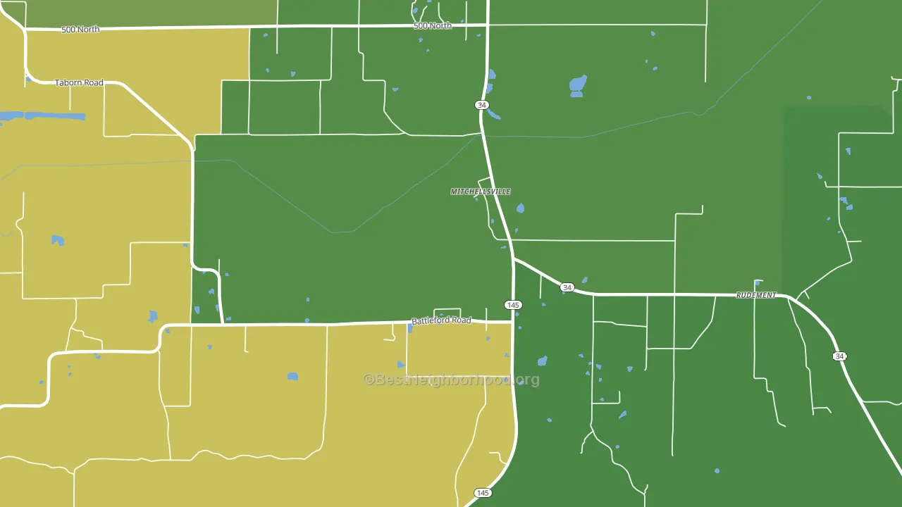 Mitchellsville, IL block-group voter-turnout map