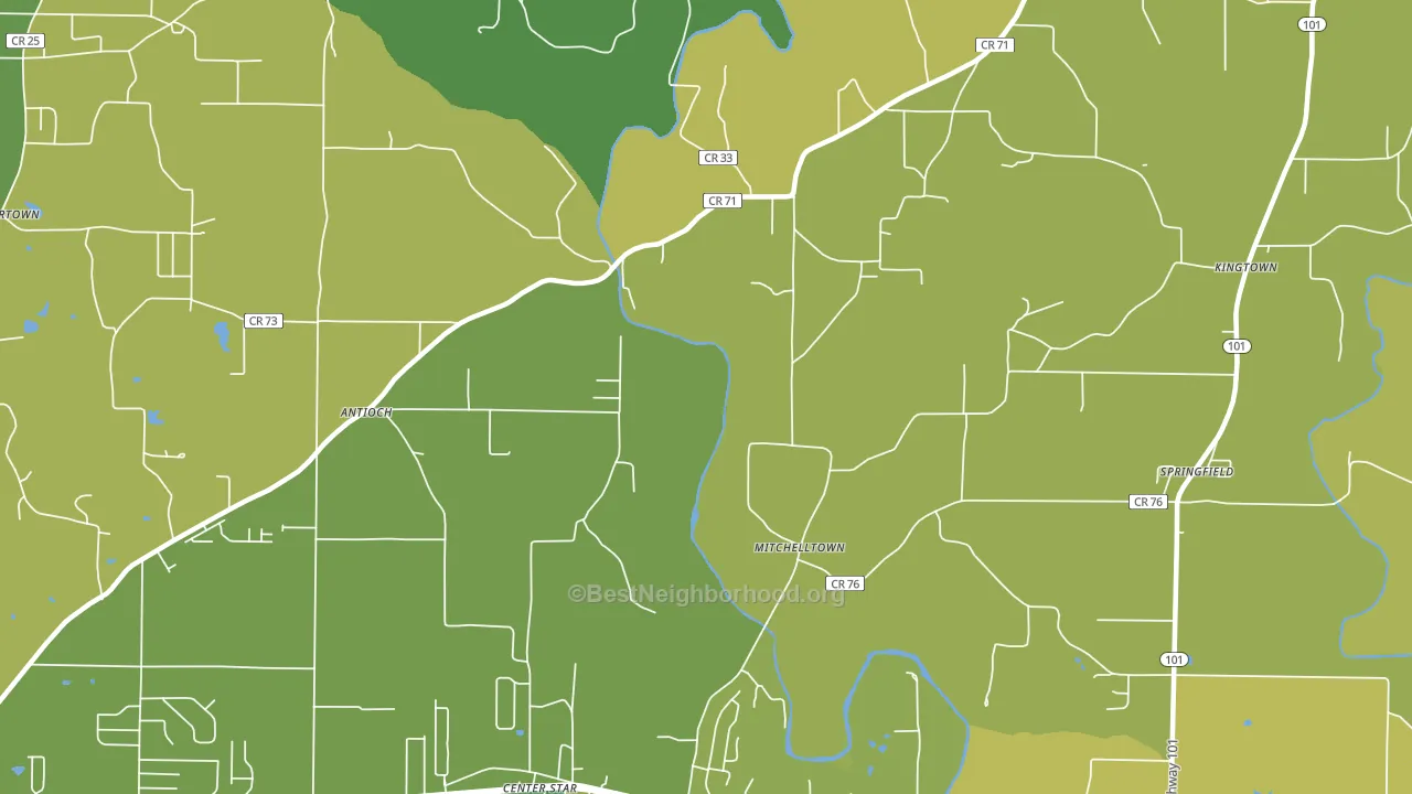 Mitchelltown, AL block-group voter-turnout map
