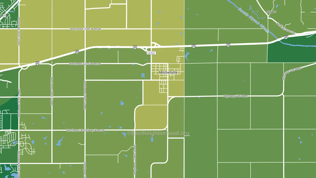 Mitchellville, IA block-group voter-turnout map