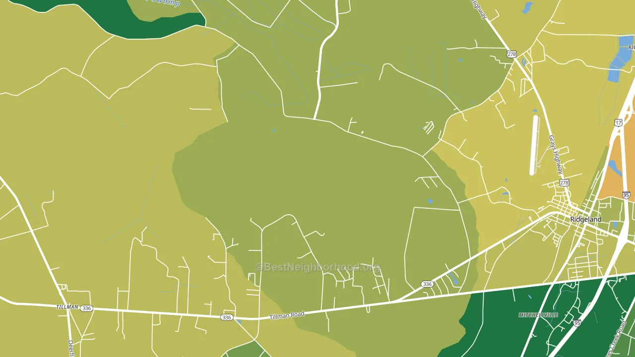 Mitchellville, SC block-group voter-turnout map