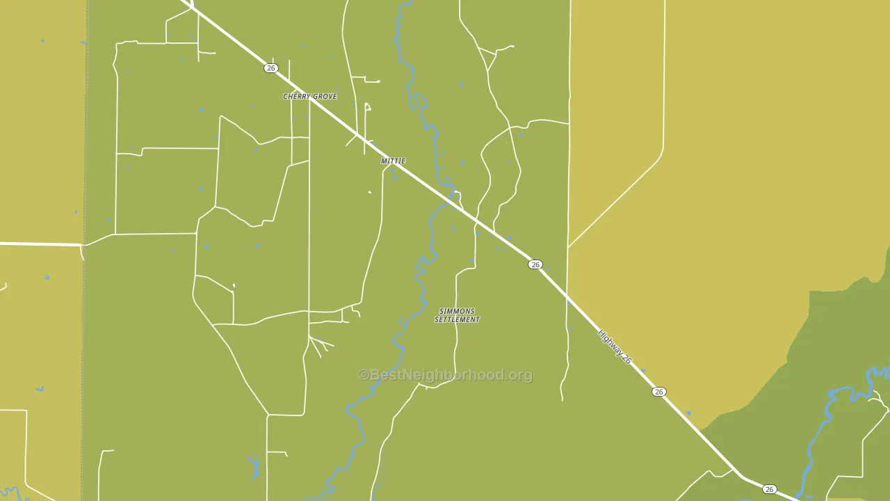 Mittie, LA block-group voter-turnout map