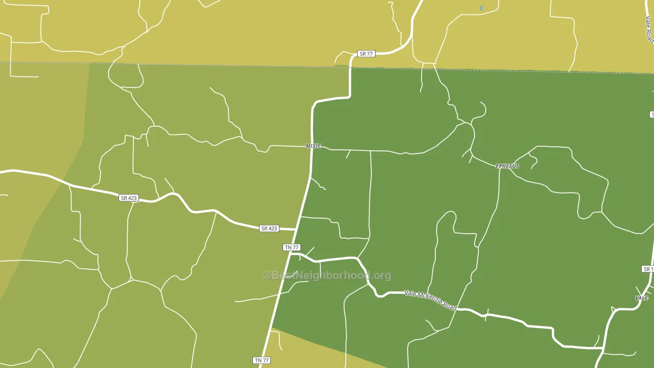 Mixie, TN block-group voter-turnout map