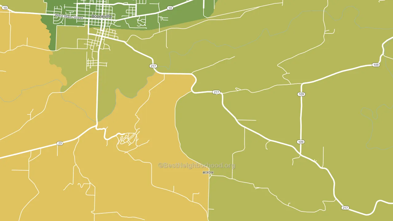 Mixon, AR block-group voter-turnout map