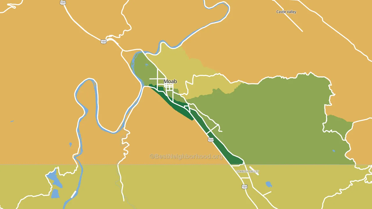 Moab, UT block-group voter-turnout map