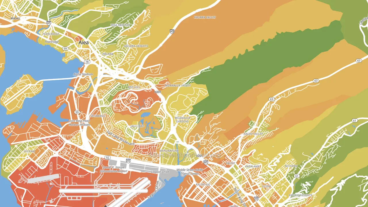 Moanalua, Honolulu, HI block-group voter-turnout map