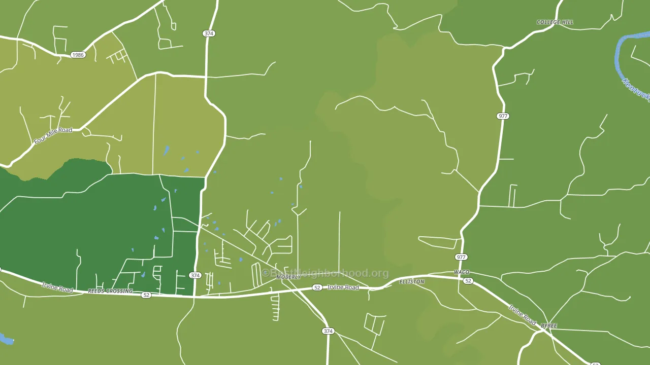 Moberly, KY block-group voter-turnout map