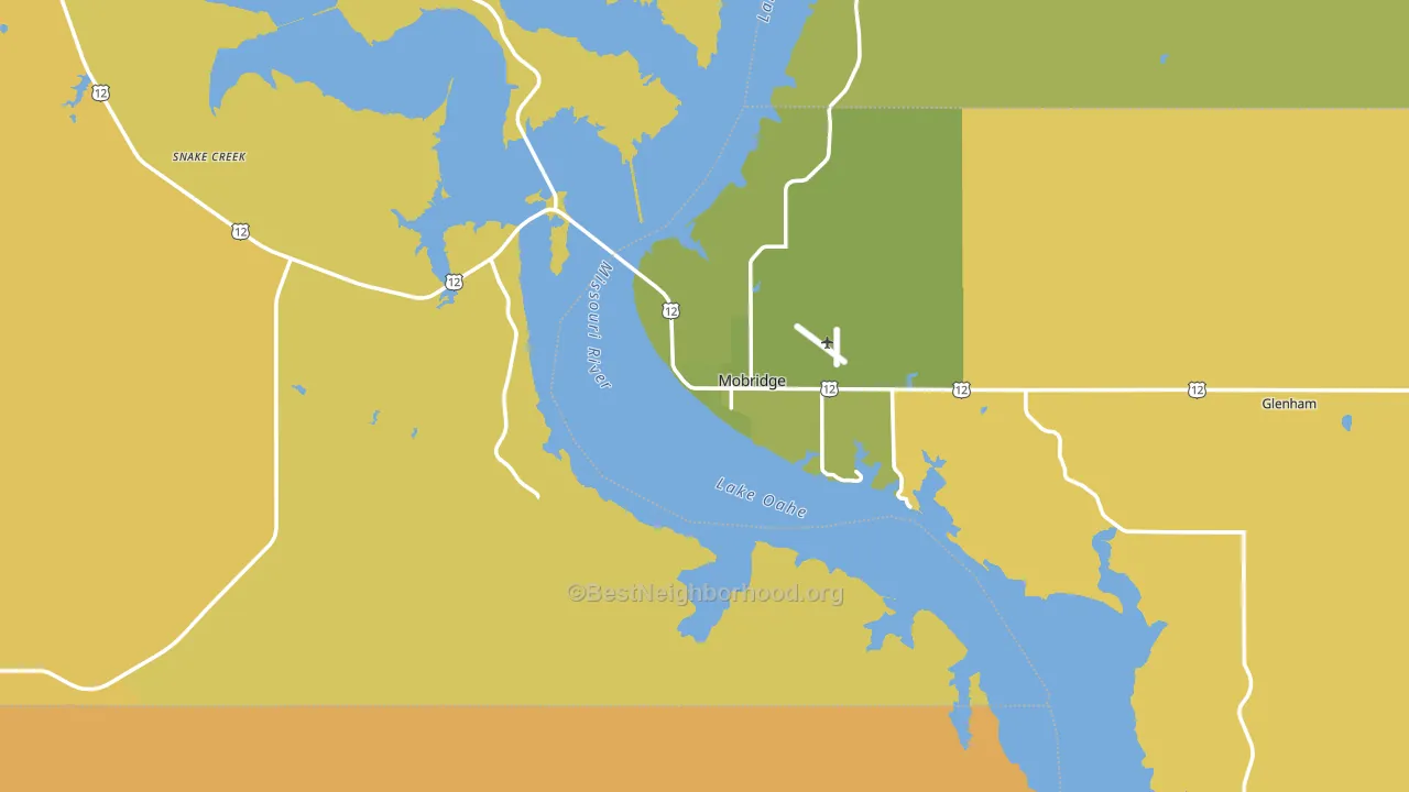 Mobridge, SD block-group voter-turnout map