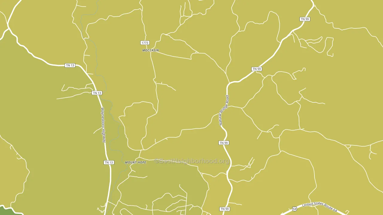 Moccasin, TN block-group voter-turnout map