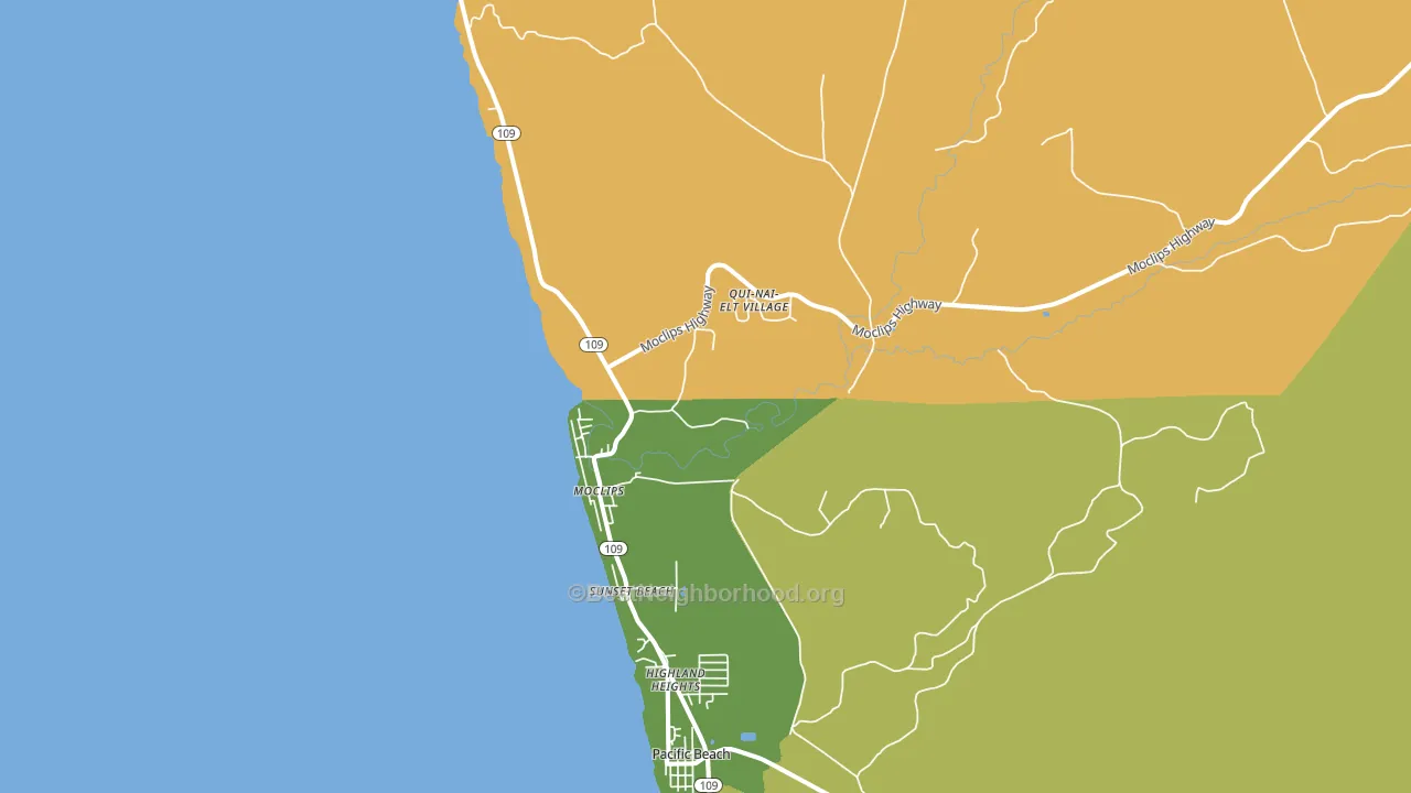 Moclips, WA block-group voter-turnout map
