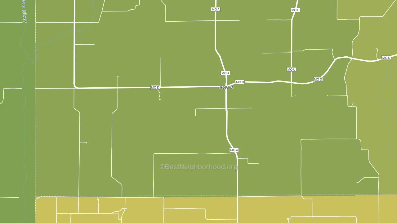 Modena, MO block-group voter-turnout map