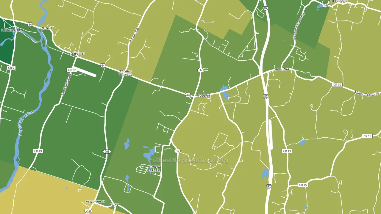 Modena, NY block-group voter-turnout map